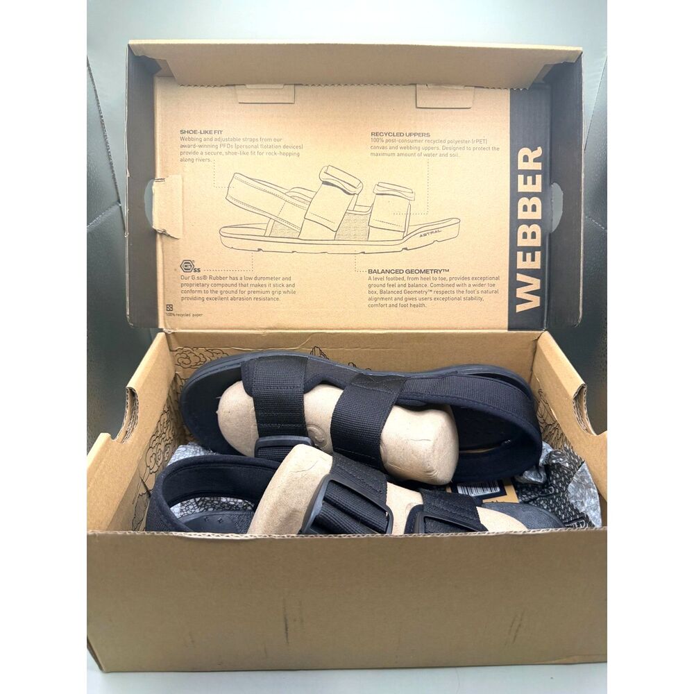 NWT Astral Webber Men’s 9 Stealth Black Water Sandals Adjustable Outdoor